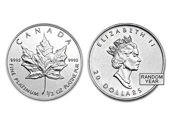 加拿大枫叶白金币0.5盎司回收 - shiny黄金白银回收