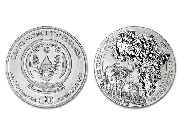 2015非洲卢旺达水牛银币1盎司