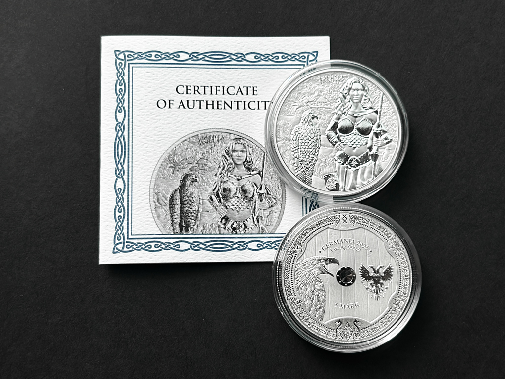 2025日耳曼女武神- 阿恩希爾德銀章1盎司- Shiny黃金白銀交易所