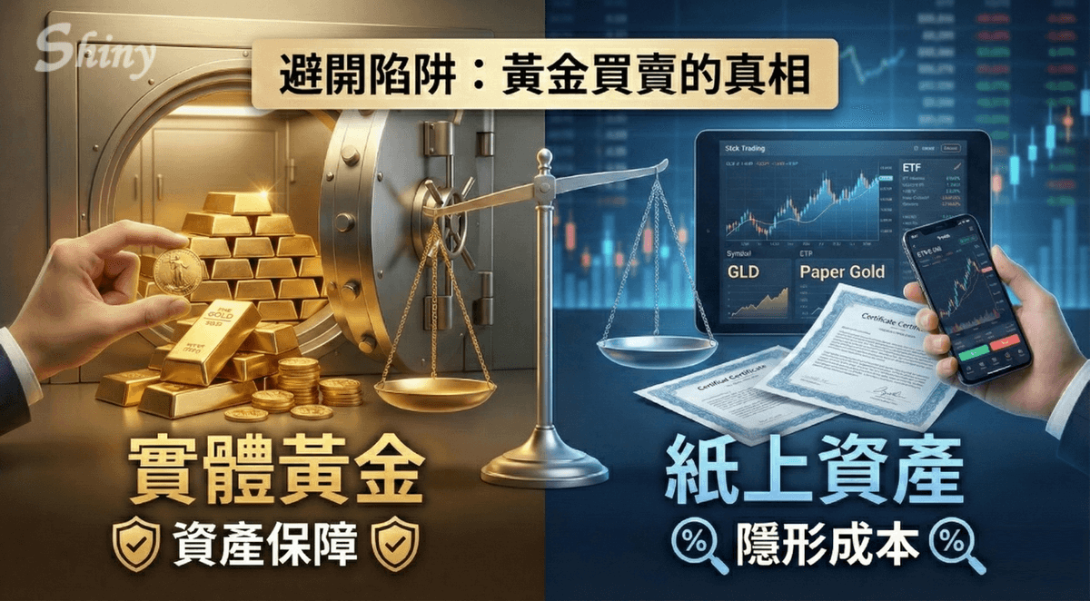 實體黃金與紙上資產比較圖