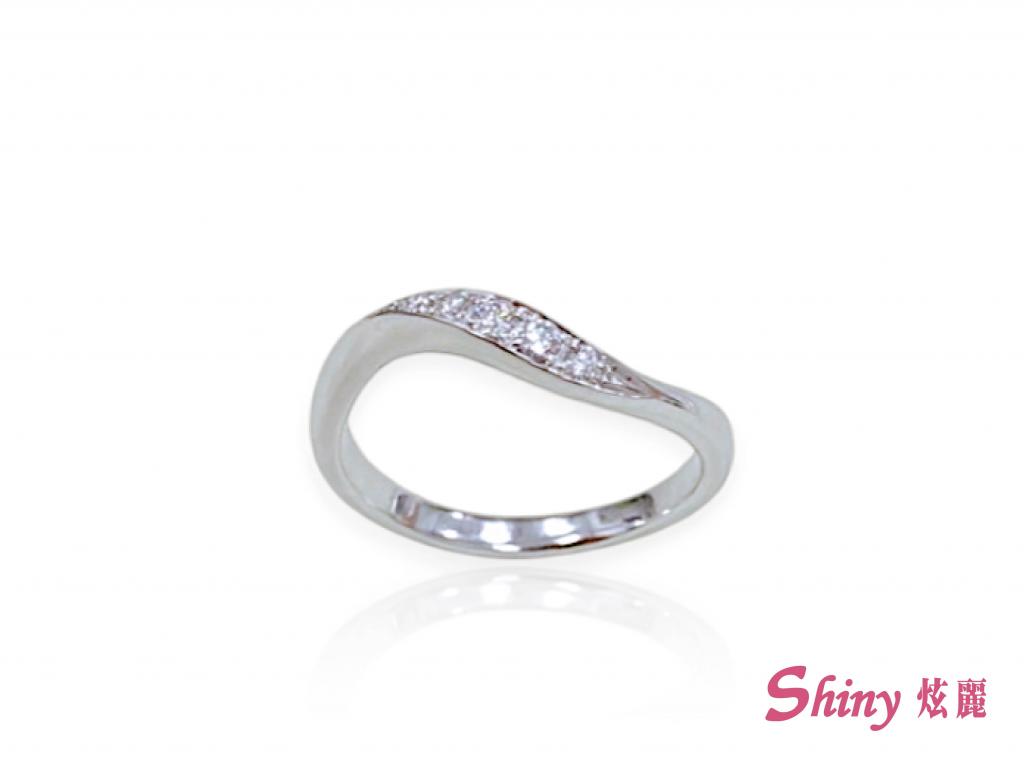 10K金素雅簡約對戒戒指-女戒 0.08ct/5p #10