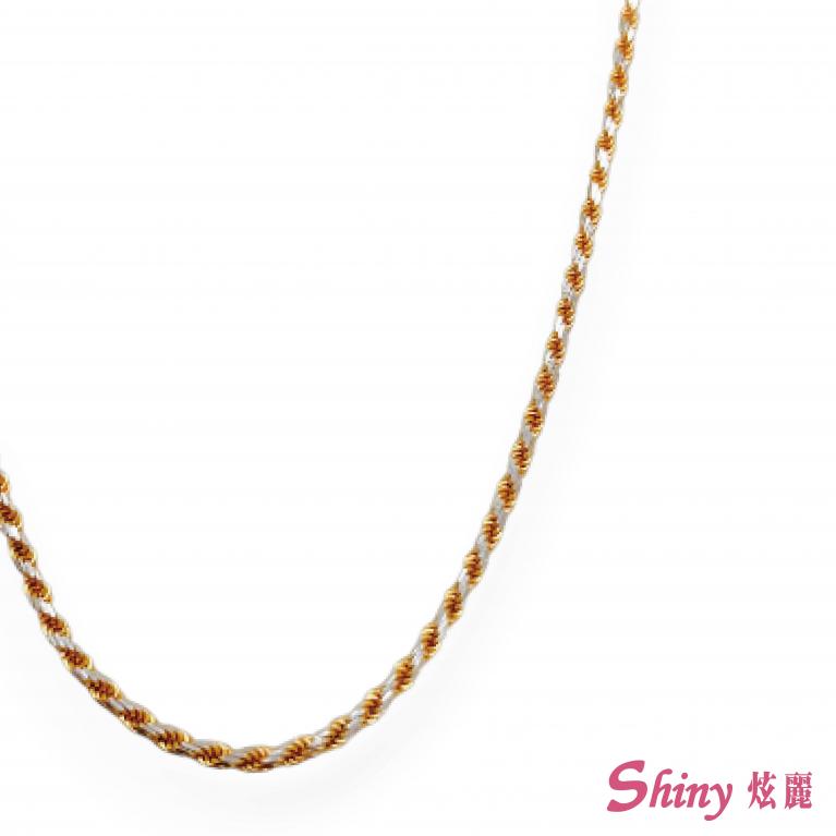 14K金雙色麻花項鍊 40CM