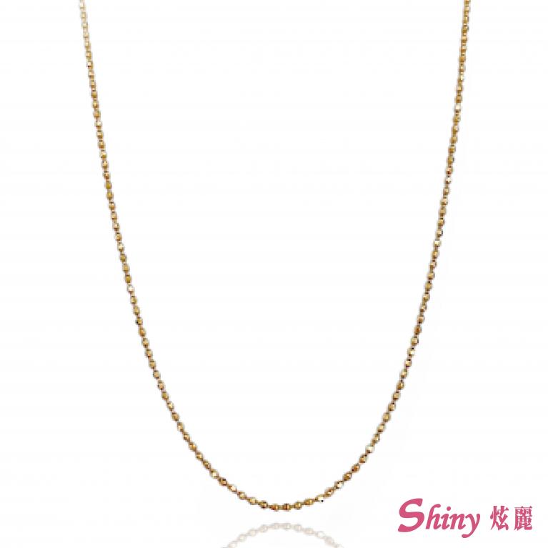 14K金黃色珠珠項鍊 46CM