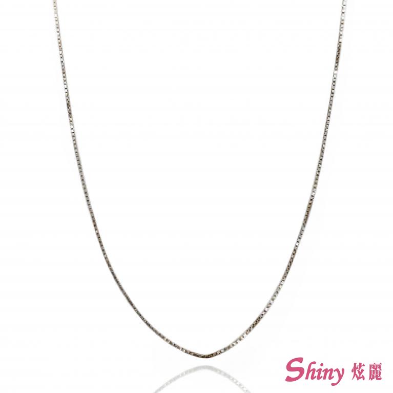 14K金白義大利盒子項鍊 50CM