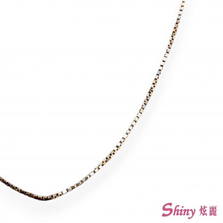 14K金白義大利盒子項鍊 50CM