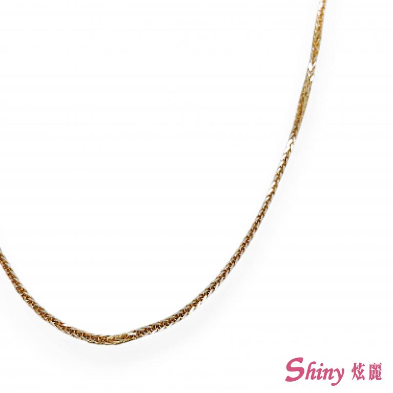 14K金雙色龍骨細鍊 45CM