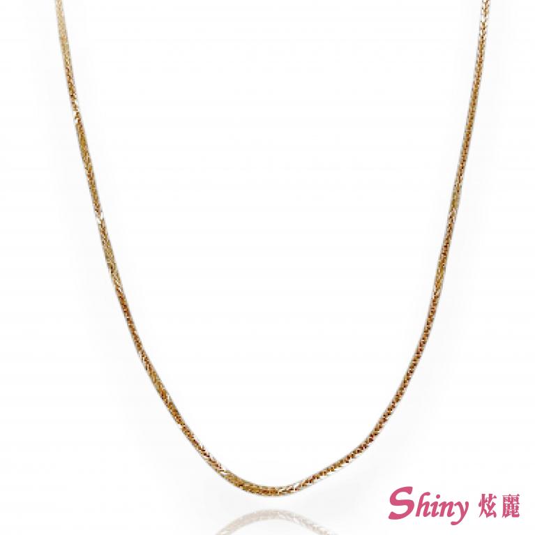 14K金雙色龍骨細鍊 45CM
