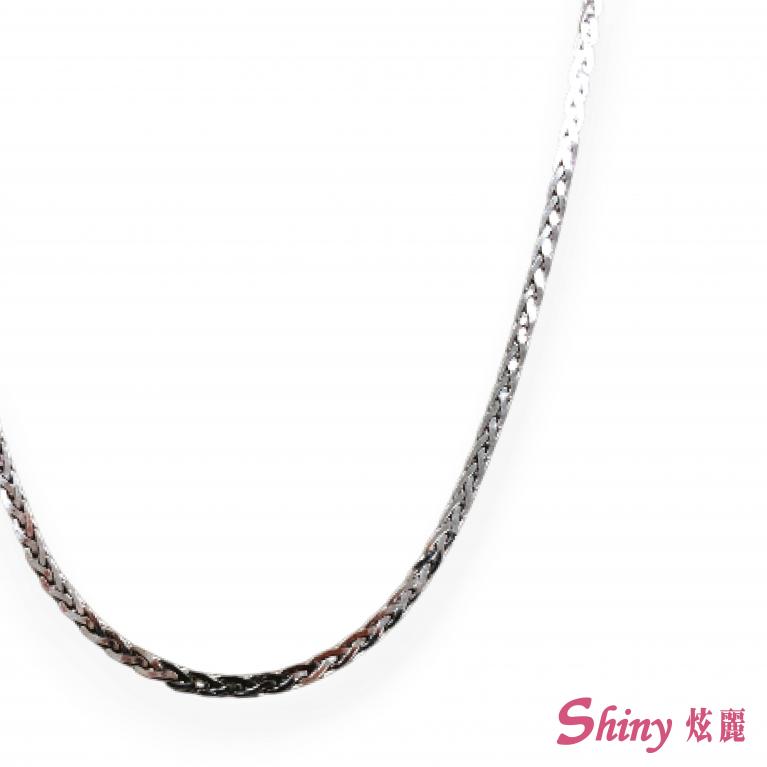 14K金白義大利辮子項鍊 38CM