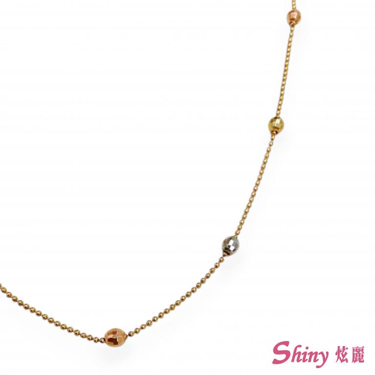 14K金三色義大利珠珠項鍊 45CM