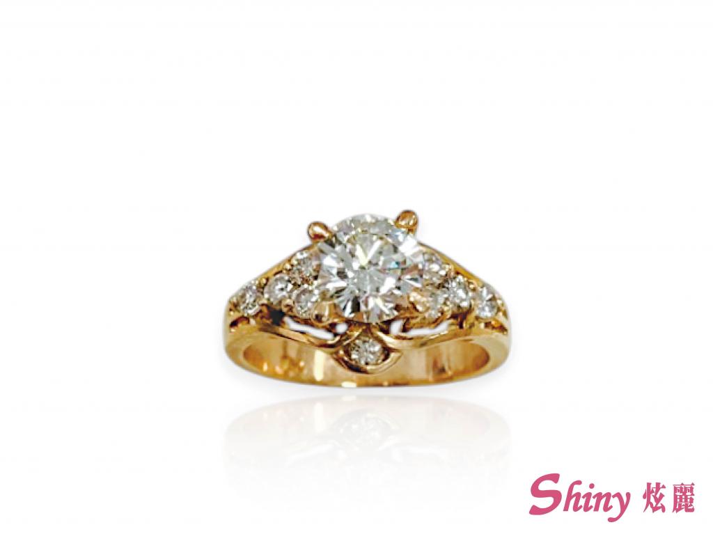 14K金古典公主求婚鑽戒戒指1克拉 0.30ct/10p #9.5