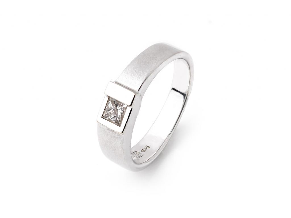 初衷  0.29ct (14KW) 方鑽戒指-男戒  戒圍#9.5