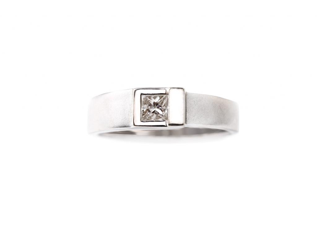 初衷  0.29ct (14KW) 方鑽戒指-男戒  戒圍#9.5