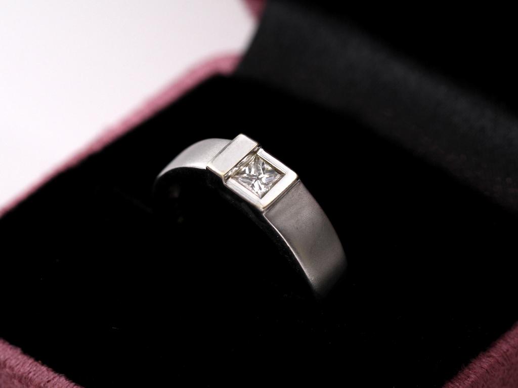 初衷  0.29ct (14KW) 方鑽戒指-男戒  戒圍#9.5