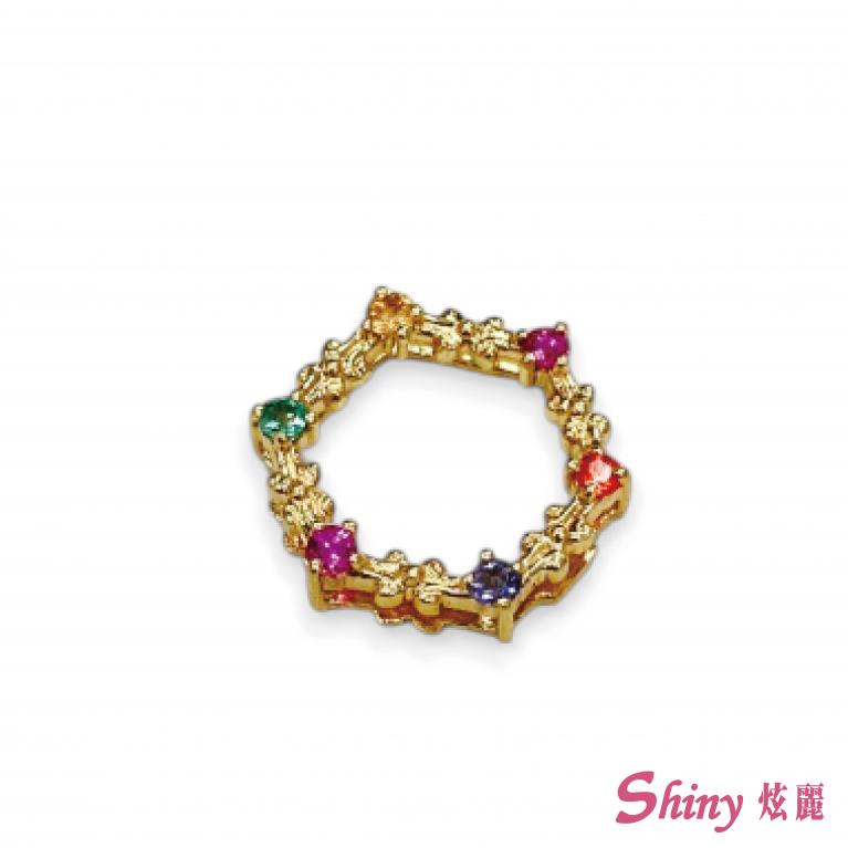 18K金花圈墜子 0.40錢