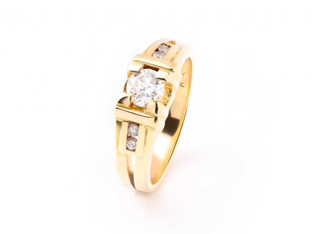 14K金古典單鑽35分鑽戒戒指(放大款) 0.07ct/4p #8