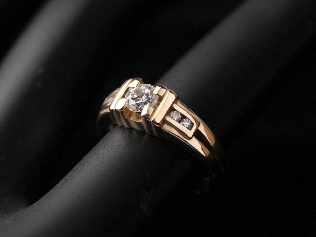 14K金古典單鑽35分鑽戒戒指(放大款) 0.07ct/4p #8