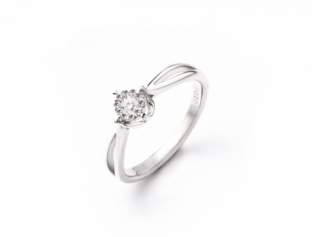 18K金鑽石求婚戒指 0.104ct/11p #9