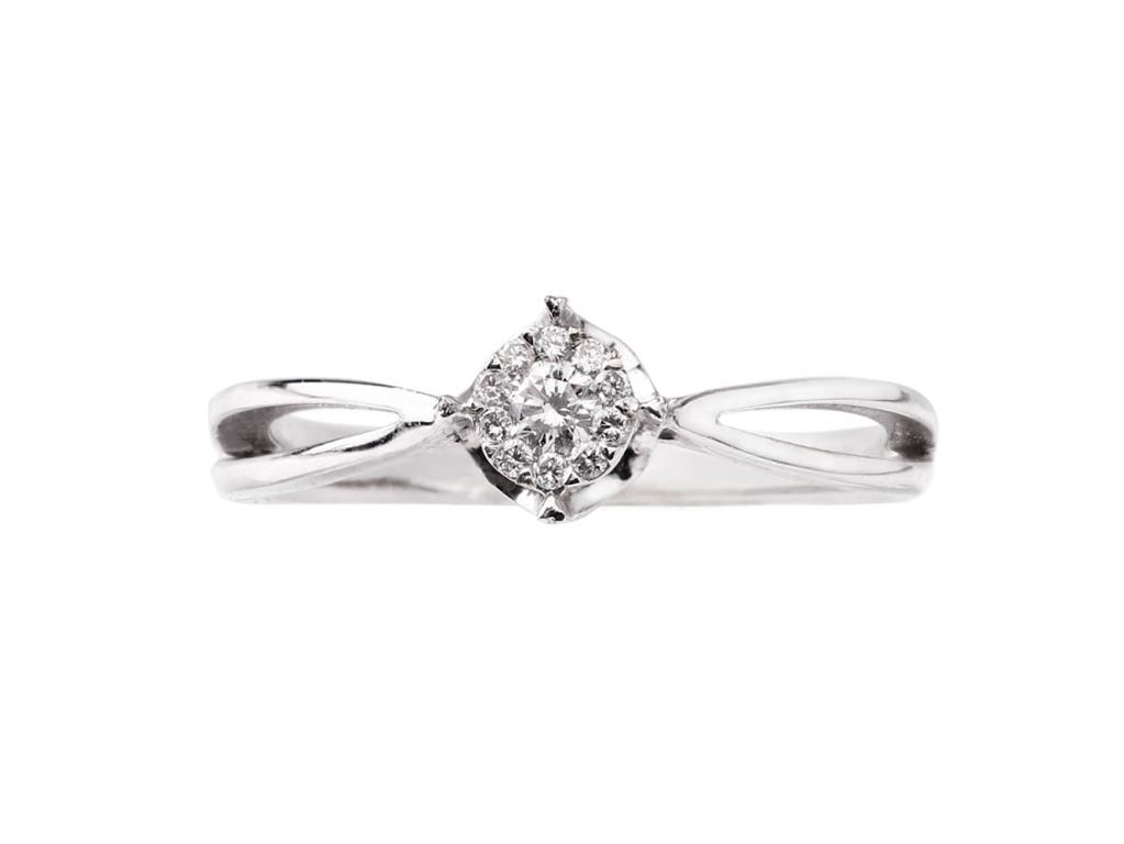 18K金鑽石求婚戒指 0.104ct/11p #9