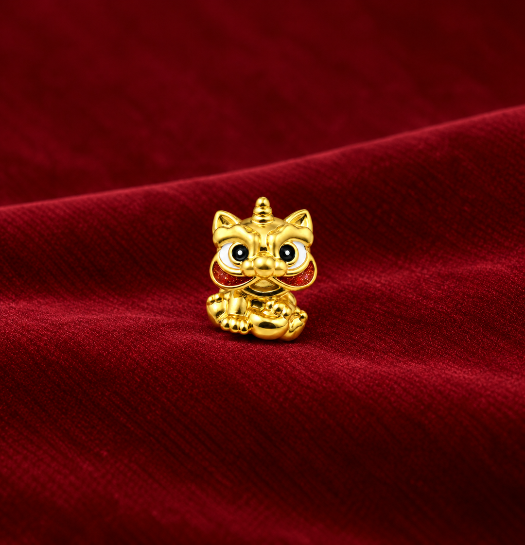 黃金喜獅抱財元寶串飾 0.07錢