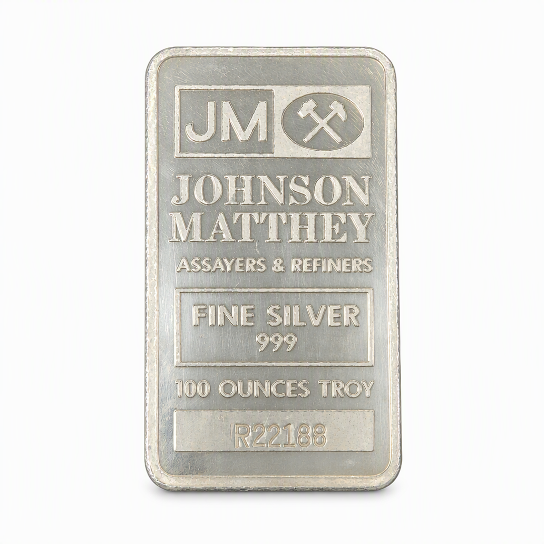 Johnson Matthey銀條100盎司