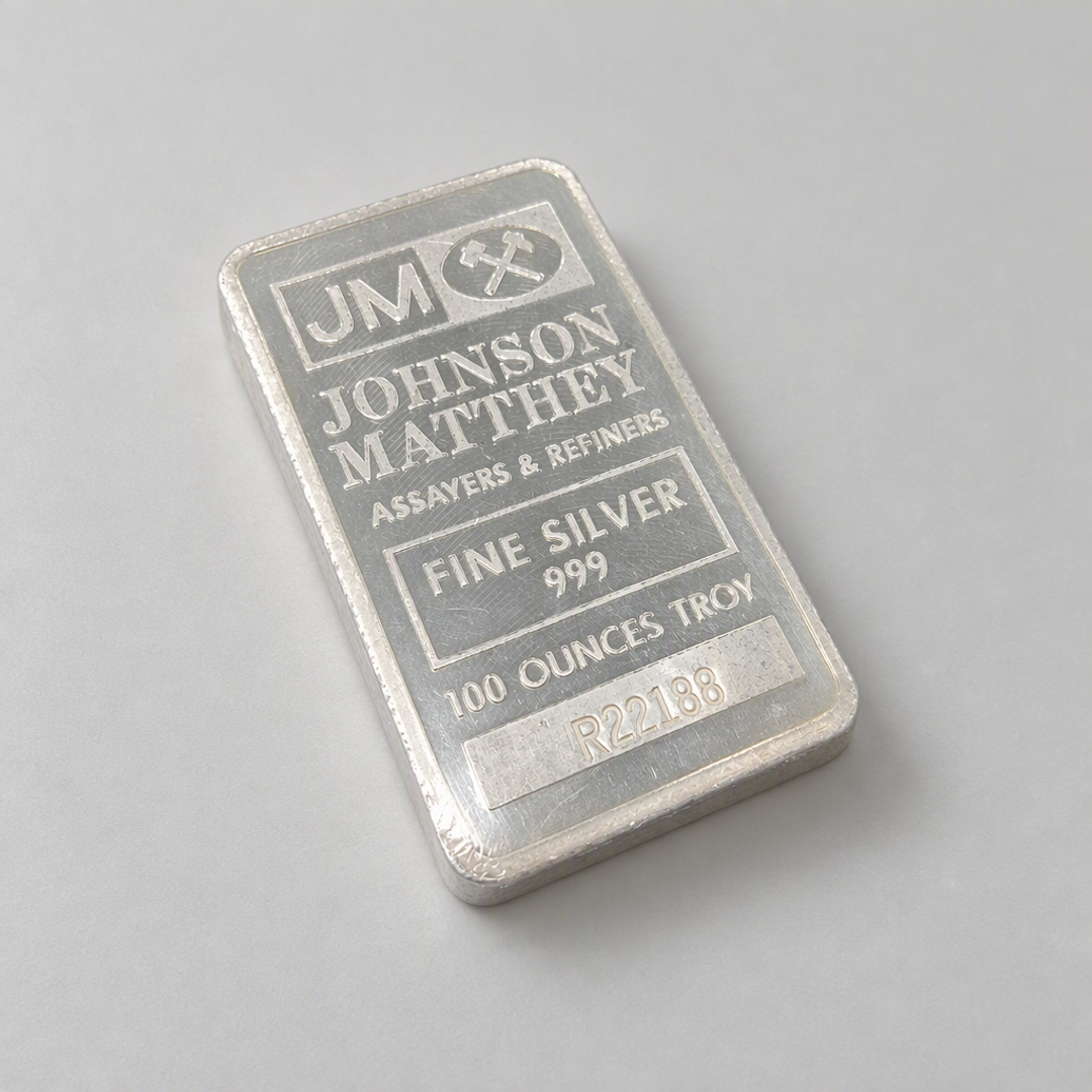 Johnson Matthey銀條100盎司