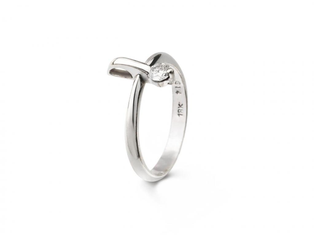 9K金音符鑽石線戒指 0.14ct/1p #8.5