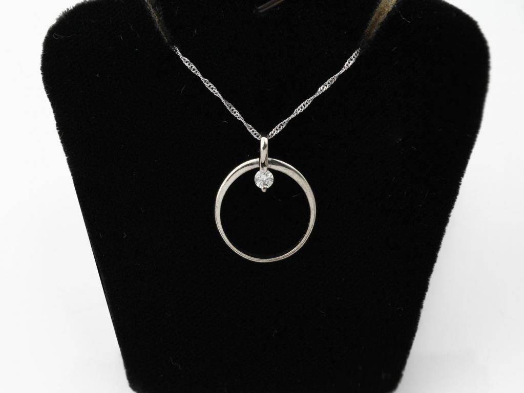 9K金音符鑽石線戒指 0.14ct/1p #8.5