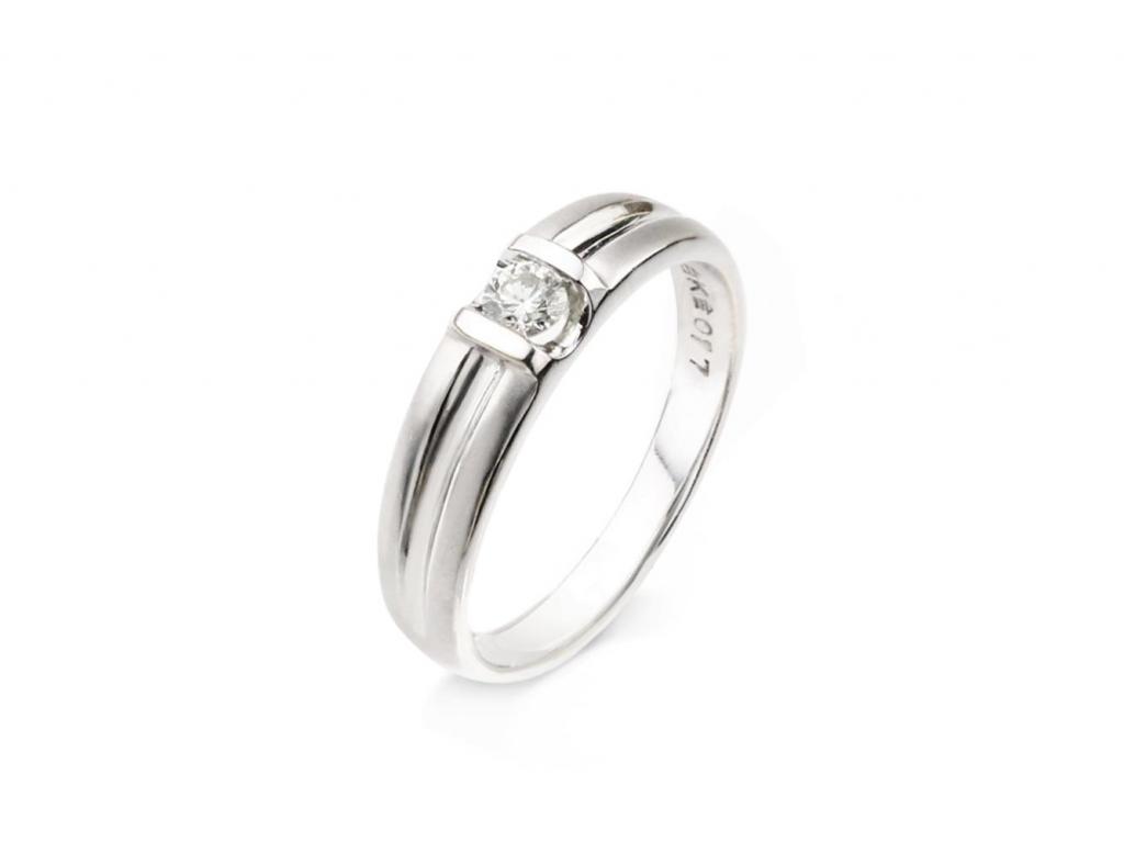 9K金經典單鑽戒指-男戒(放大款) 0.17ct/1p #15