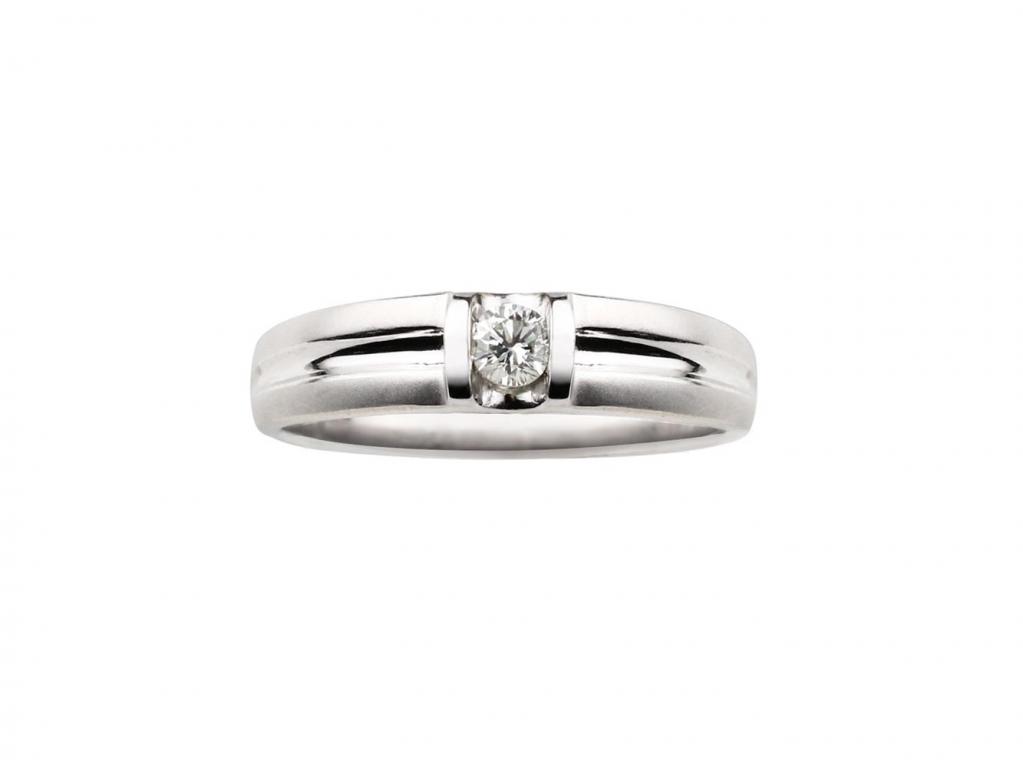 9K金經典單鑽戒指-男戒(放大款) 0.17ct/1p #15