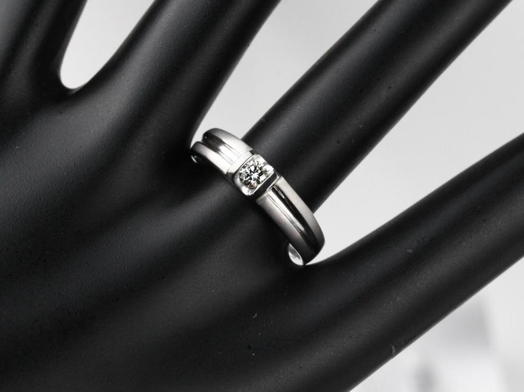 9K金經典單鑽戒指-男戒(放大款) 0.17ct/1p #15