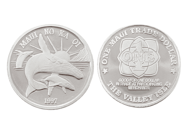 1997美國毛伊島貿易美元金銀幣套組共2盎司