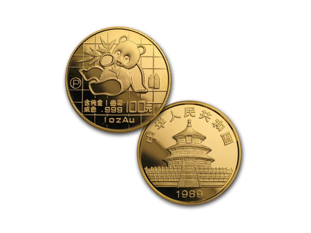 1989中國熊貓金幣套組五枚1.9盎司