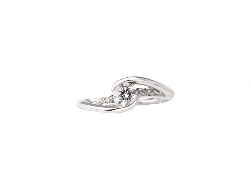 14K白鑽戒戒指 0.30ct/1p 0.06ct/6p