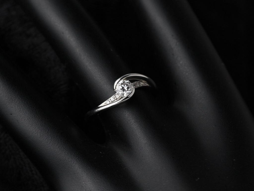 14K白鑽戒戒指 0.30ct/1p 0.06ct/6p