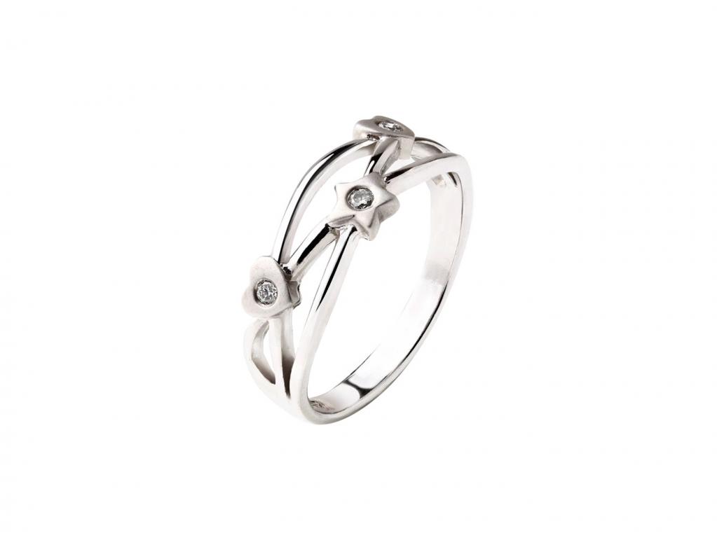 10K金白鑽女戒 0.03ct/3p