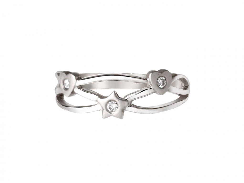 10K金白鑽女戒 0.03ct/3p