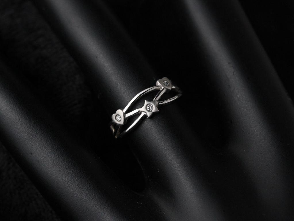 10K金白鑽女戒 0.03ct/3p
