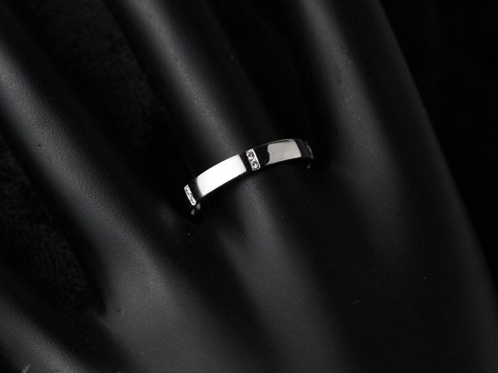 K金男白鑽戒戒指 0.06ct/6p #13