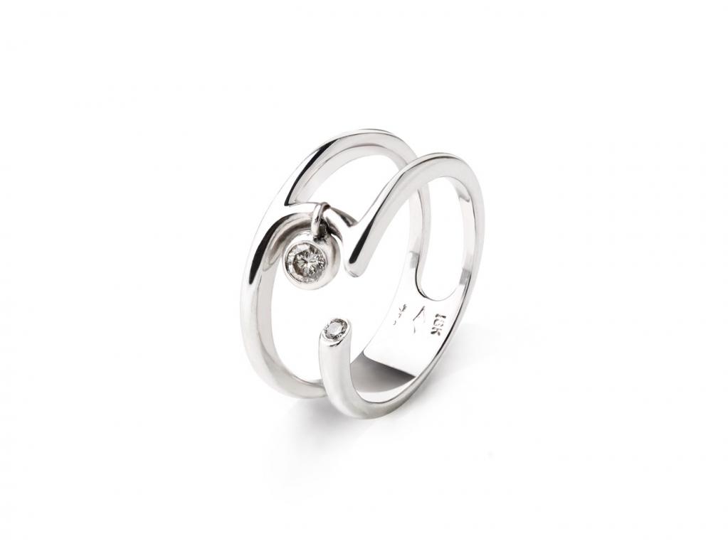 18K金女鑽戒指 0.08ct/2p