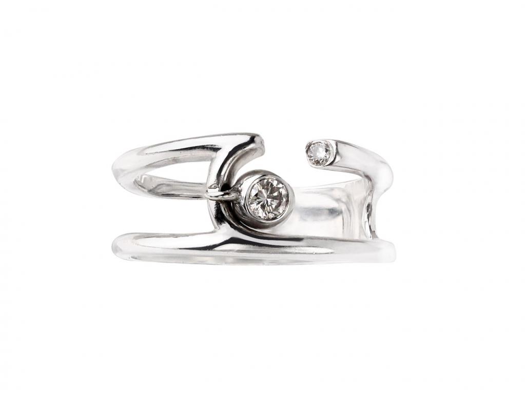 18K金女鑽戒指 0.08ct/2p
