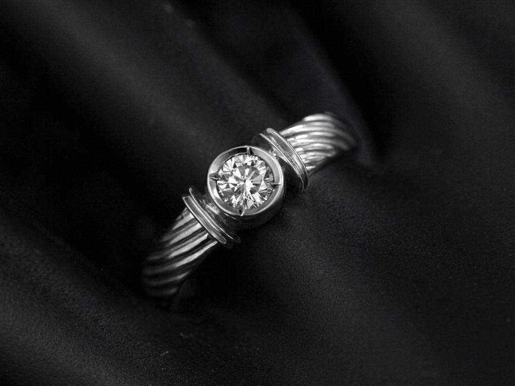 10K白女鑽戒戒指 0.29ct/1P