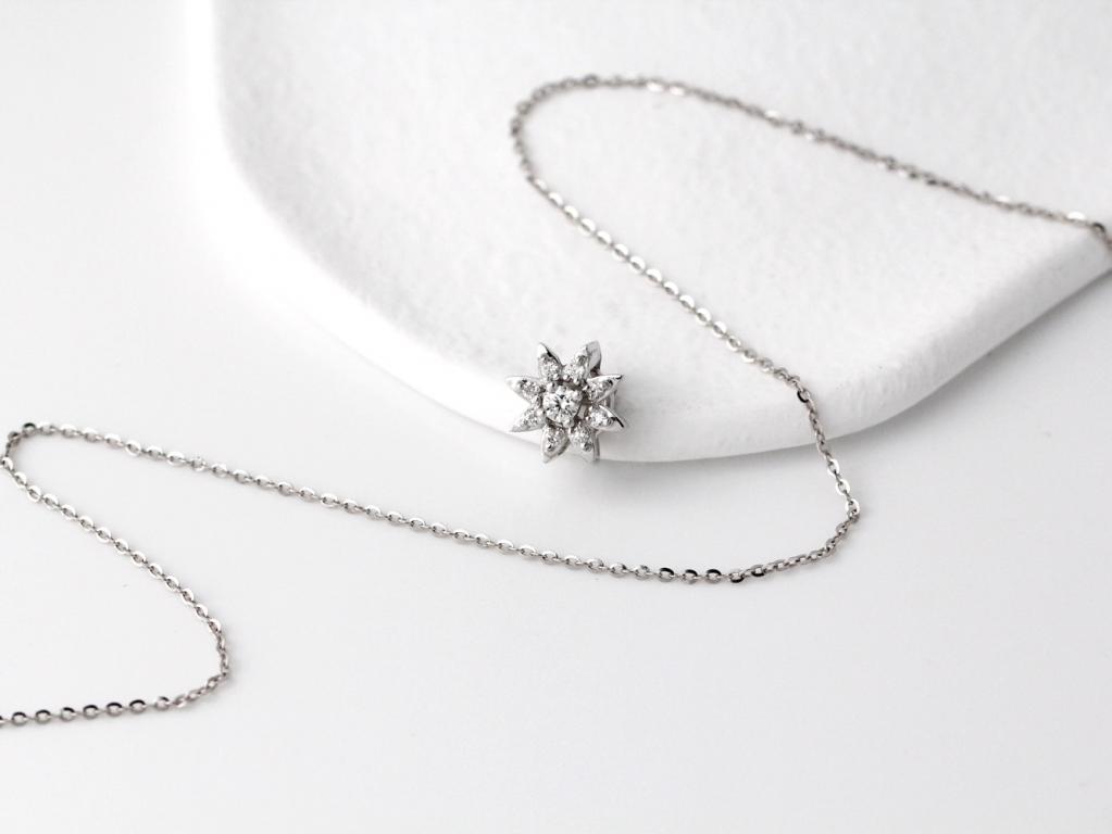 閃耀白金鑽石墜子 0.10ct/1p 0.10ct/8p