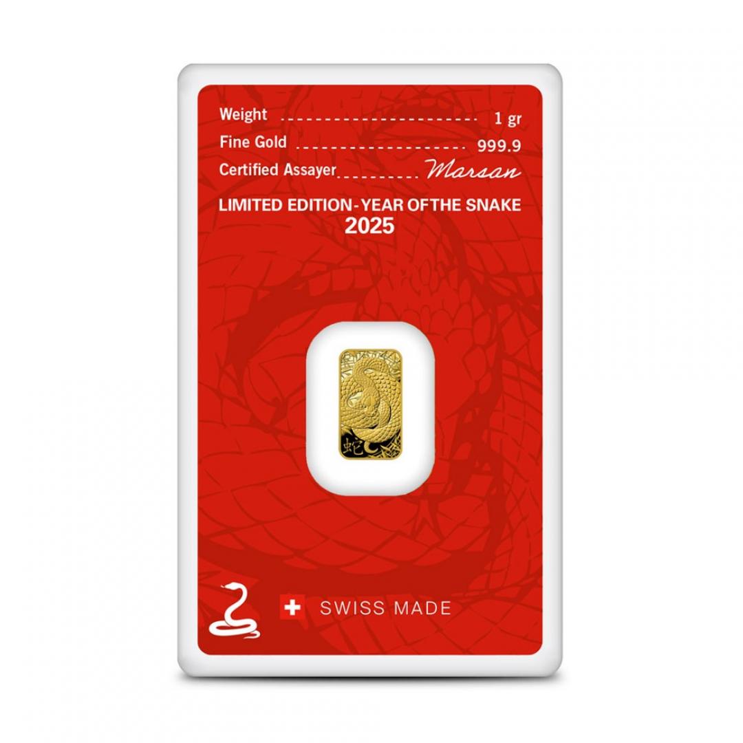 2025Heraeus賀利氏生肖蛇年金條1克