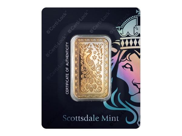 Scottsdale獅王金條1盎司-輝煌孔雀
