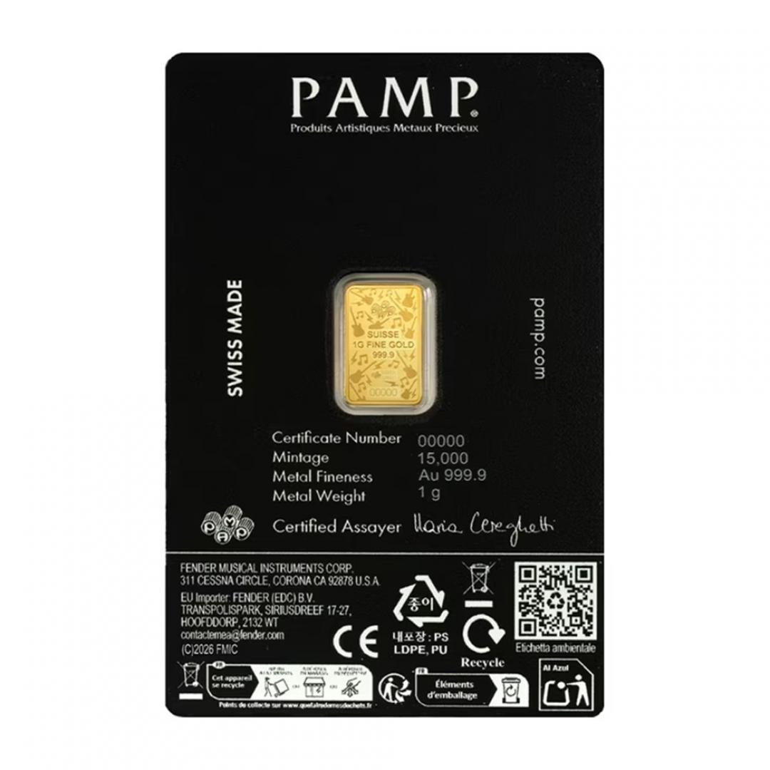 PAMP Fender 80週年紀念金條1克