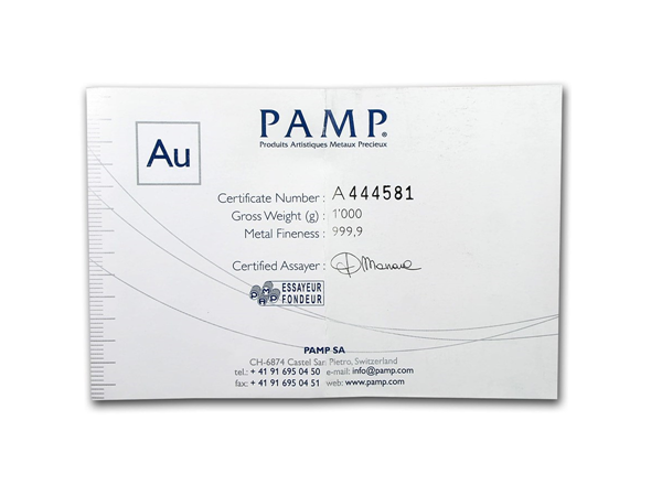 PAMP澆鑄金條1公斤