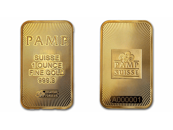 PAMP金條1盎司 - 太陽紋設計