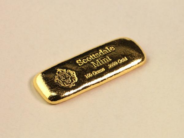 Scottsdale獅王澆鑄金條100克