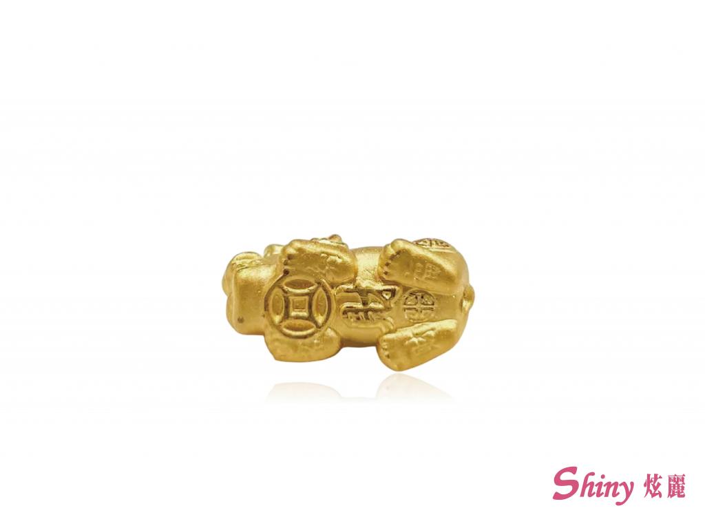 黃金太極貔貅串飾 0.50錢 2.2CM