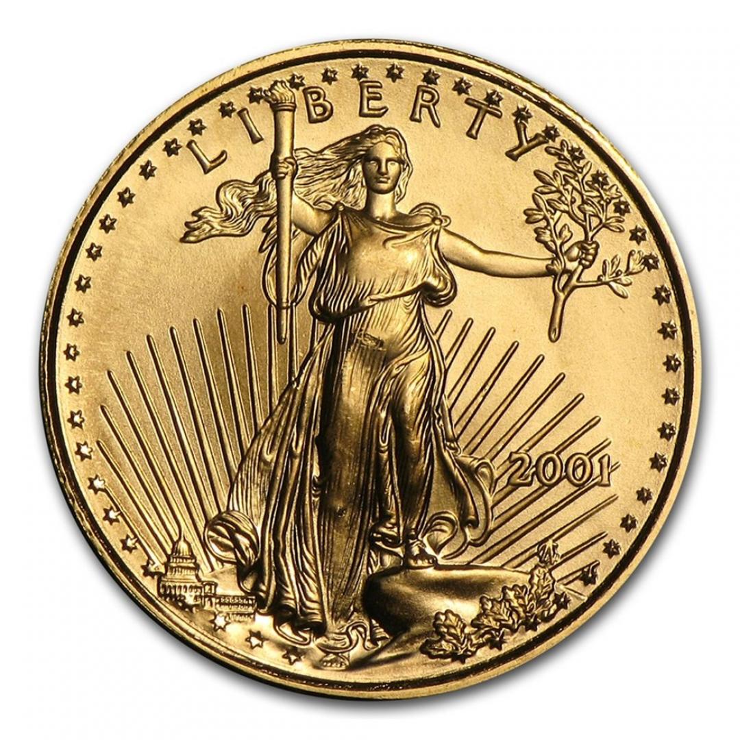 2001美國鷹揚金幣0.1盎司(22K)